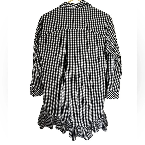 Zara Gingham Shirt Dress Small - Picture 2 of 4